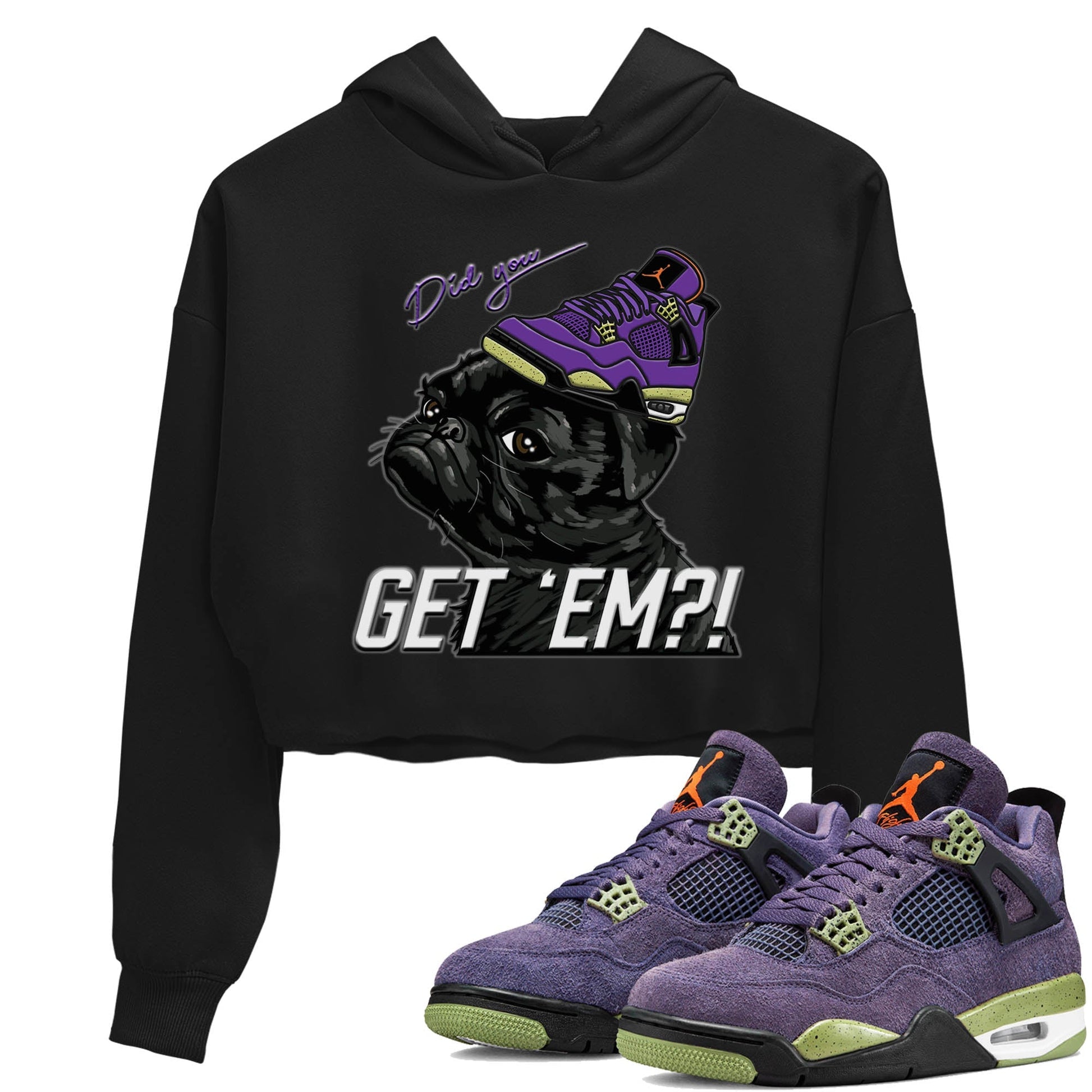 Jordan 4 Canyon Purple Sneaker Match Tees Pug Get Em Sneaker Tees Jordan 4 Canyon Purple Sneaker Release Tees Women's Shirts