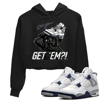 Jordan 4 Midnight Navy Sneaker Match Tees Pug Get Em Sneaker Tees Jordan 4 Midnight Navy Sneaker Release Tees Women's Shirts