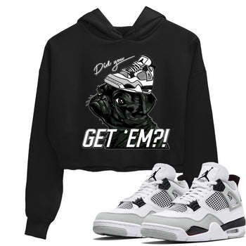Jordan 4 Military Black Sneaker Match Tees Pug Get Em Sneaker Tees Jordan 4 Military Black Sneaker Release Tees Women's Shirts