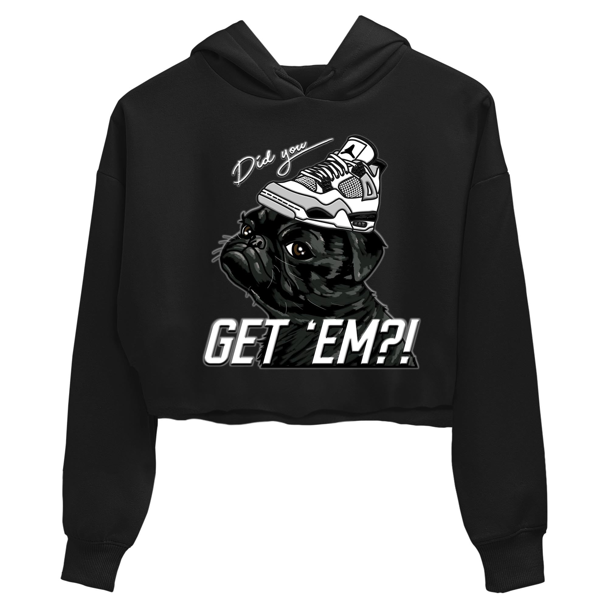 Jordan 4 Military Black Sneaker Match Tees Pug Get Em Sneaker Tees Jordan 4 Military Black Sneaker Release Tees Women's Shirts
