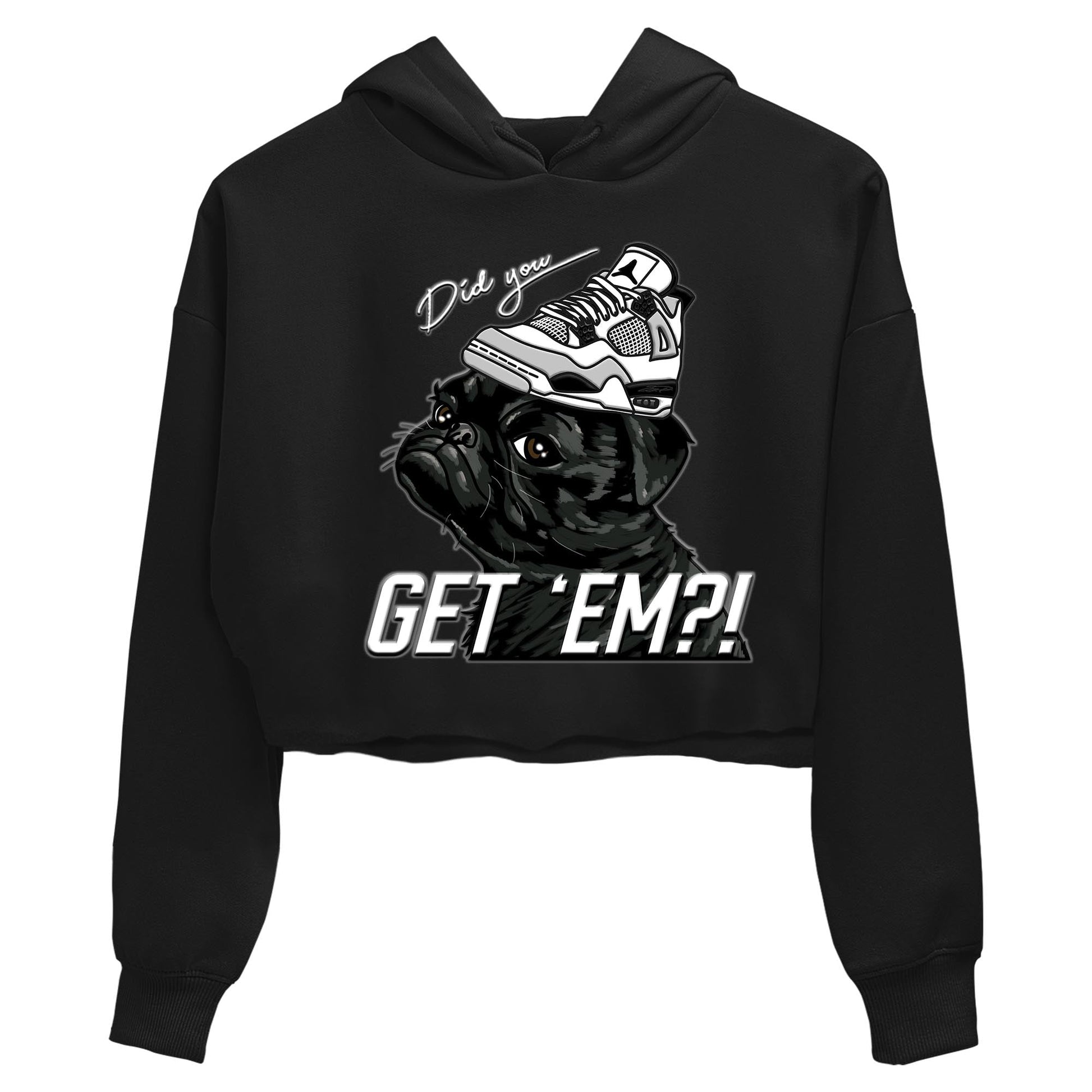 Jordan 4 Military Black Sneaker Match Tees Pug Get Em Sneaker Tees Jordan 4 Military Black Sneaker Release Tees Women's Shirts