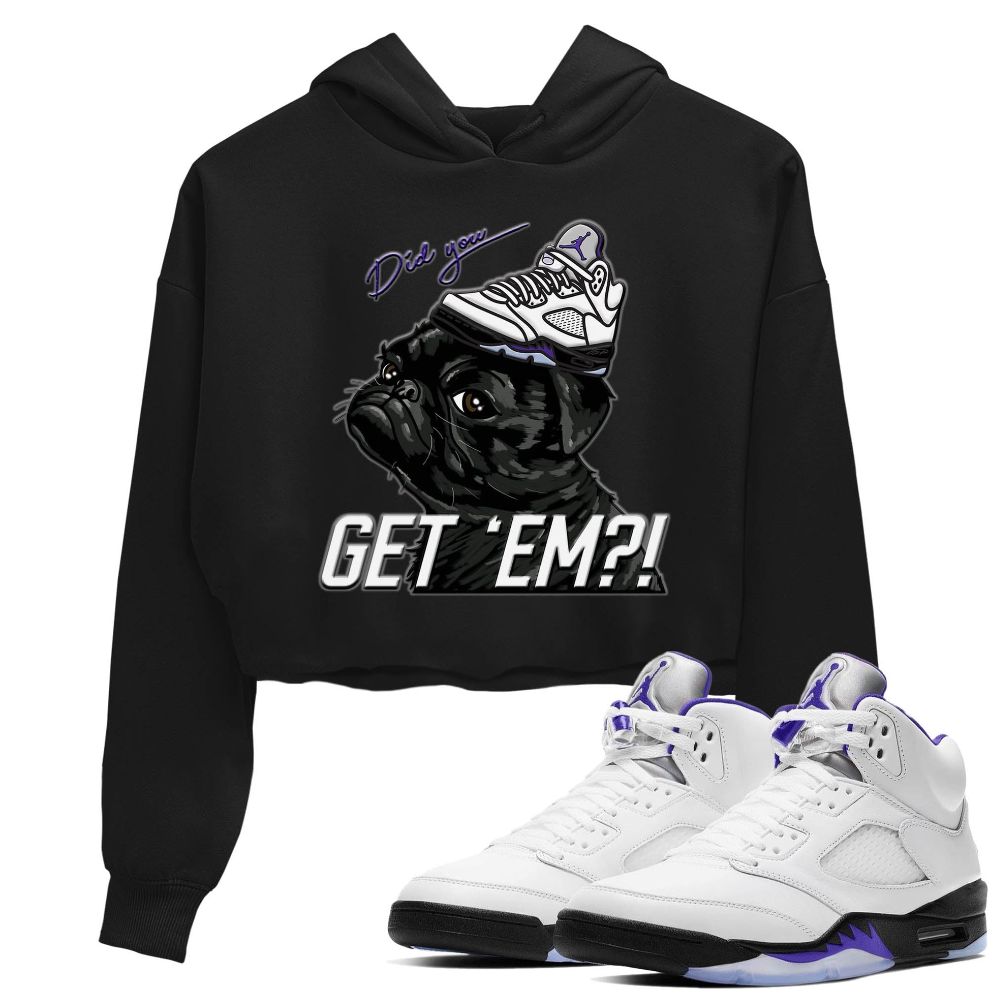 Jordan 5 Concord Sneaker Match Tees Pug Get Em Sneaker Tees Jordan 5 Concord Sneaker Release Tees Women's Shirts