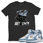 Jordan 1 Denim Sneaker Match Tees Pug Get Em Sneaker Tees Jordan 1 Denim Sneaker Release Tees Unisex Shirts