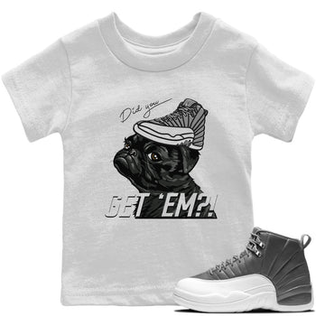 Jordan 12 Stealth Sneaker Match Tees Pug Get Em Sneaker Tees Jordan 12 Stealth Sneaker Release Tees Kids Shirts