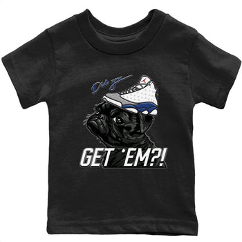 Jordan 13 French Blue Sneaker Match Tees Pug Get Em Sneaker Tees Jordan 13 French Blue Sneaker Release Tees Kids Shirts