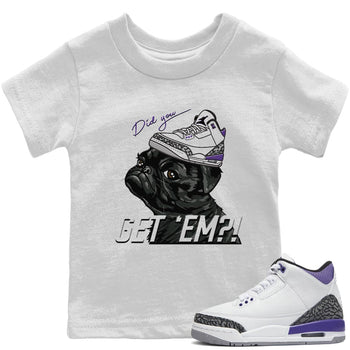 Jordan 3 Dark Iris Sneaker Match Tees Pug Get Em Sneaker Tees Jordan 3 Dark Iris Sneaker Release Tees Kids Shirts