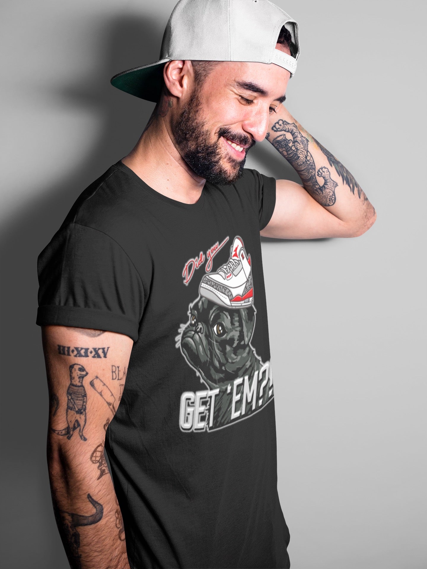 Jordan 3 Fire Red Sneaker Match Tees Pug Get Em Sneaker Tees Jordan 3 Fire Red Sneaker Release Tees Unisex Shirts