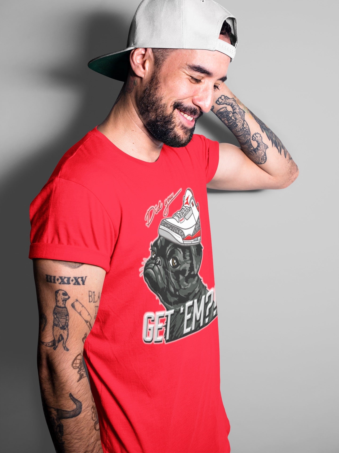 Jordan 3 Fire Red Sneaker Match Tees Pug Get Em Sneaker Tees Jordan 3 Fire Red Sneaker Release Tees Unisex Shirts