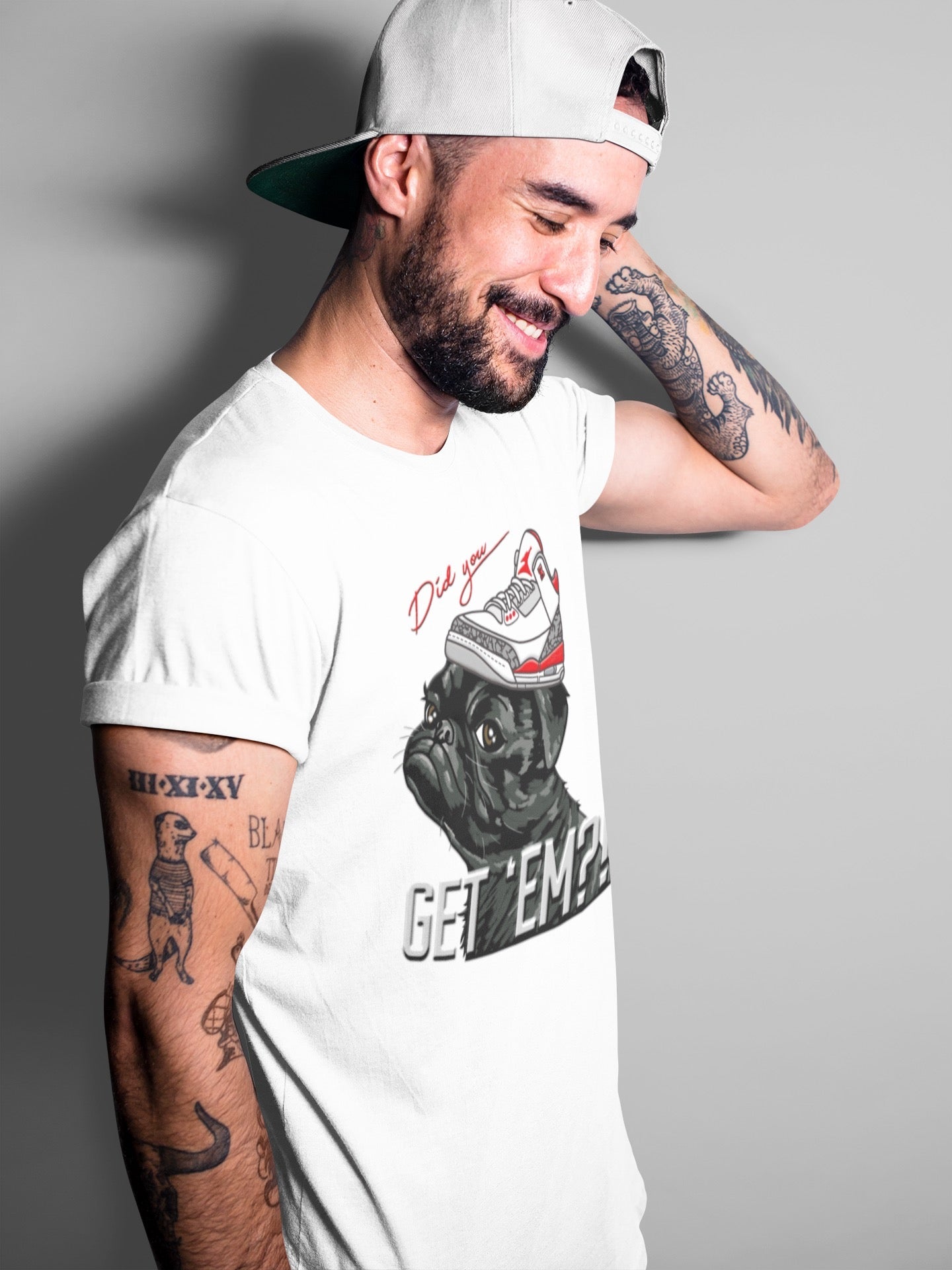 Jordan 3 Fire Red Sneaker Match Tees Pug Get Em Sneaker Tees Jordan 3 Fire Red Sneaker Release Tees Unisex Shirts