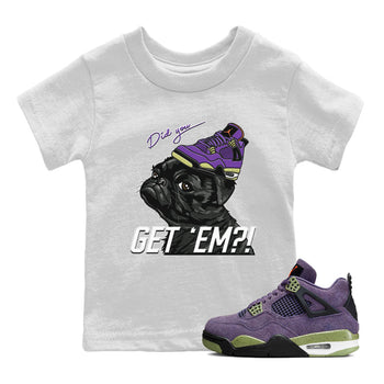 Jordan 4 Canyon Purple Sneaker Match Tees Pug Get Em Sneaker Tees Jordan 4 Canyon Purple Sneaker Release Tees Kids Shirts