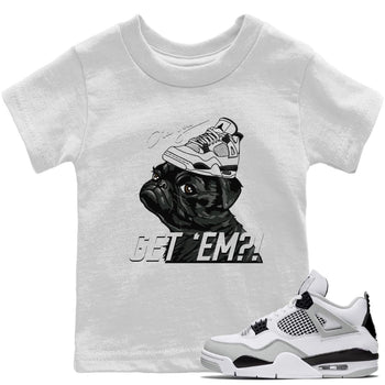 Jordan 4 Military Black Sneaker Match Tees Pug Get Em Sneaker Tees Jordan 4 Military Black Sneaker Release Tees Kids Shirts