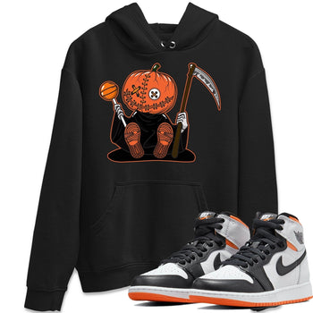 Jordan 1 Electro Orange unique Halloween sneaker tee Pumpkin Head Sneaker Tees Jordan 1 Electro Orange Sneaker Release Tees Unisex Shirts