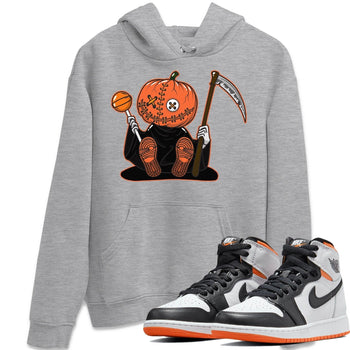 Jordan 1 Electro Orange unique Halloween sneaker tee Pumpkin Head Sneaker Tees Jordan 1 Electro Orange Sneaker Release Tees Unisex Shirts
