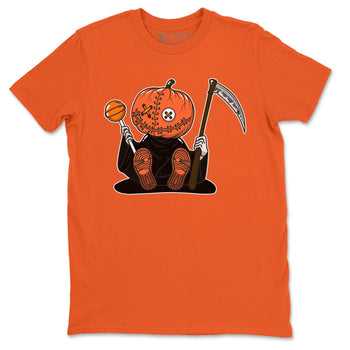Jordan 1 Electro Orange unique Halloween sneaker tee Pumpkin Head Sneaker Tees Jordan 1 Electro Orange Sneaker Release Tees Unisex Shirts