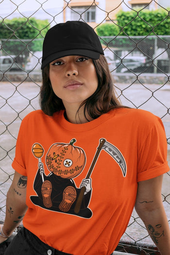 Jordan 1 Electro Orange unique Halloween sneaker tee Pumpkin Head Sneaker Tees Jordan 1 Electro Orange Sneaker Release Tees Unisex Shirts