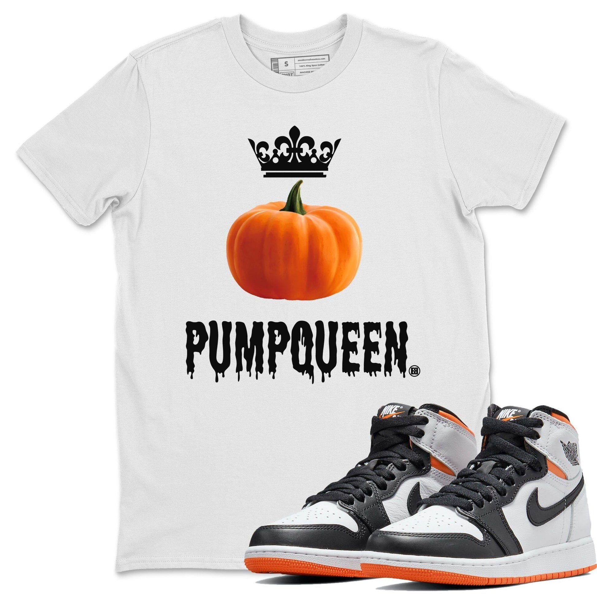 Jordan 1 Electro Orange unique Halloween sneaker tee Pumpqueen Sneaker Tees Jordan 1 Electro Orange Sneaker Release Tees Unisex Shirts