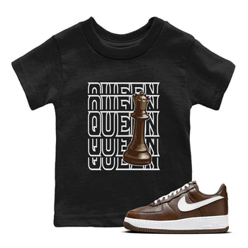 AF1 Chocolate shirt to match jordans Queen sneaker tees Air Force 1 Chocolate SNRT Sneaker Tees Youth Kid's Baby Shirt Black 1 T-Shirt