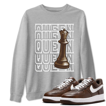 AF1 Chocolate shirt to match jordans Queen sneaker tees Air Force 1 Chocolate SNRT Sneaker Release Tees Cotton Sneaker Tee Heather Grey 1 T-Shirt