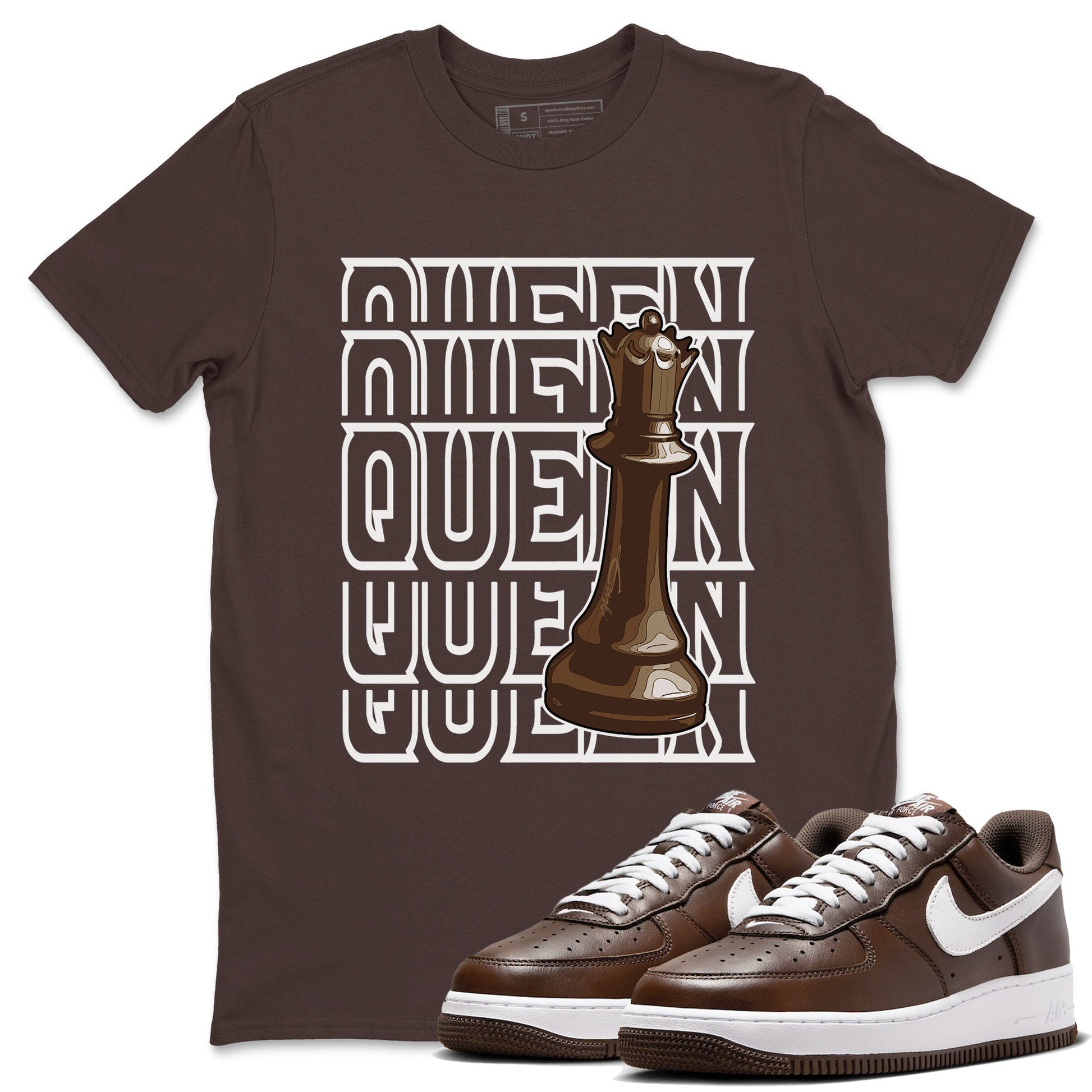 AF1 Chocolate shirt to match jordans Queen sneaker tees Air Force 1 Chocolate SNRT Sneaker Release Tees Cotton Sneaker Tee Dark Chocolate 1 T-Shirt