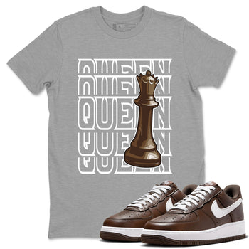 AF1 Chocolate shirt to match jordans Queen sneaker tees Air Force 1 Chocolate SNRT Sneaker Release Tees Cotton Sneaker Tee Heather Grey 1 T-Shirt