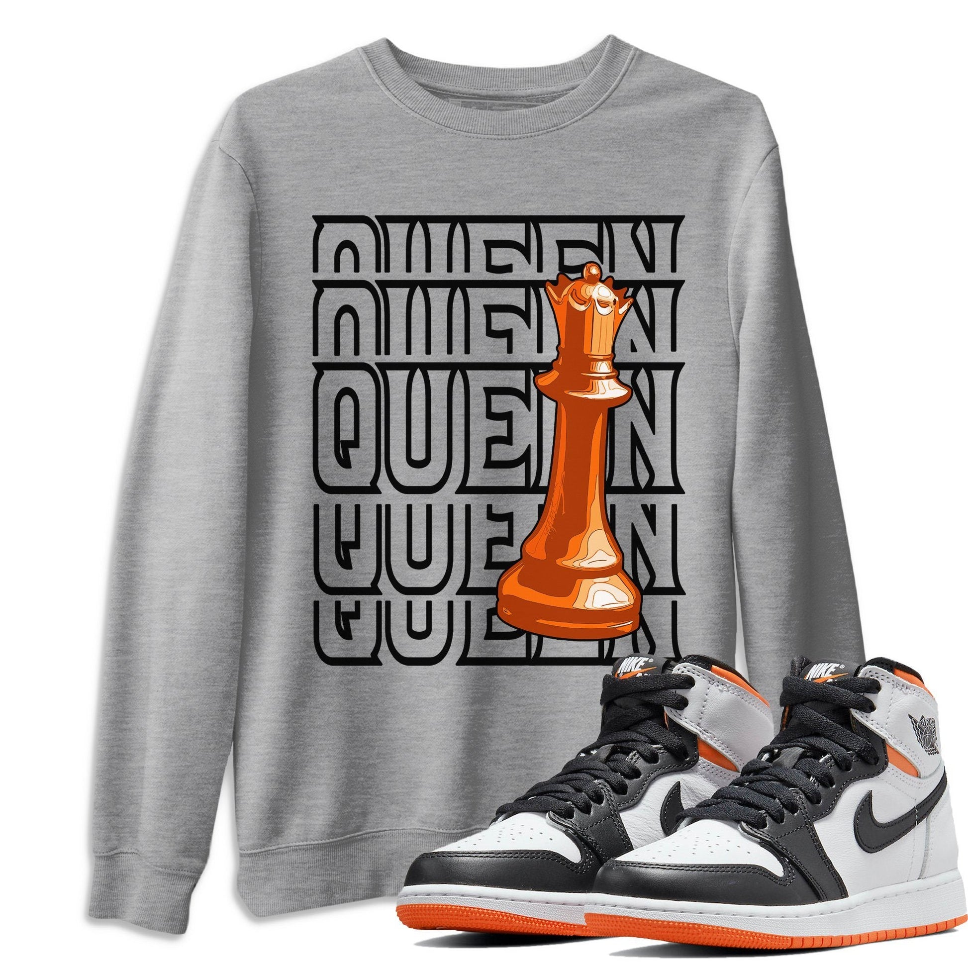 Jordan 1 Electro Orange Sneaker Match Tees Queen Sneaker Tees Jordan 1 Electro Orange Sneaker Release Tees Unisex Shirts
