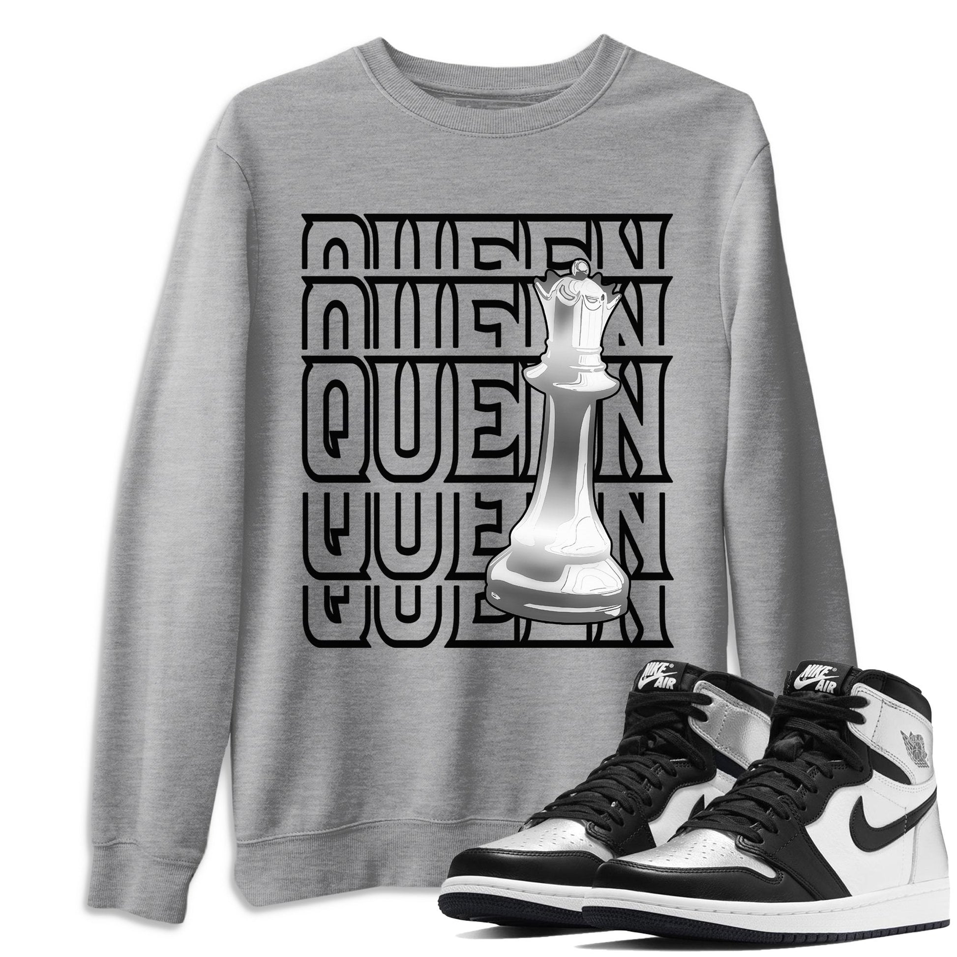 Jordan 1 Silver Toe Sneaker Match Tees Queen Sneaker Tees Jordan 1 Silver Toe Sneaker Release Tees Unisex Shirts