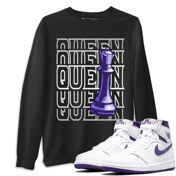 Jordan 1 WMNS Court Purple Sneaker Match Tees Queen Sneaker Tees Jordan 1 WMNS Court Purple Sneaker Release Tees Unisex Shirts