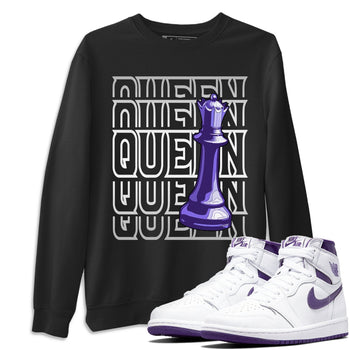 Jordan 1 WMNS Court Purple Sneaker Match Tees Queen Sneaker Tees Jordan 1 WMNS Court Purple Sneaker Release Tees Unisex Shirts
