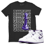 Jordan 1 WMNS Court Purple Sneaker Match Tees Queen Sneaker Tees Jordan 1 WMNS Court Purple Sneaker Release Tees Unisex Shirts