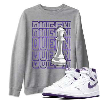 Jordan 1 WMNS Court Purple Sneaker Match Tees Queen Sneaker Tees Jordan 1 WMNS Court Purple Sneaker Release Tees Unisex Shirts