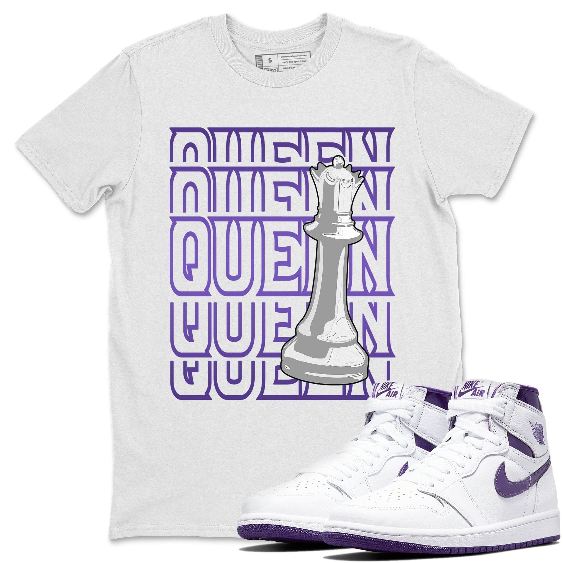Jordan 1 WMNS Court Purple Sneaker Match Tees Queen Sneaker Tees Jordan 1 WMNS Court Purple Sneaker Release Tees Unisex Shirts