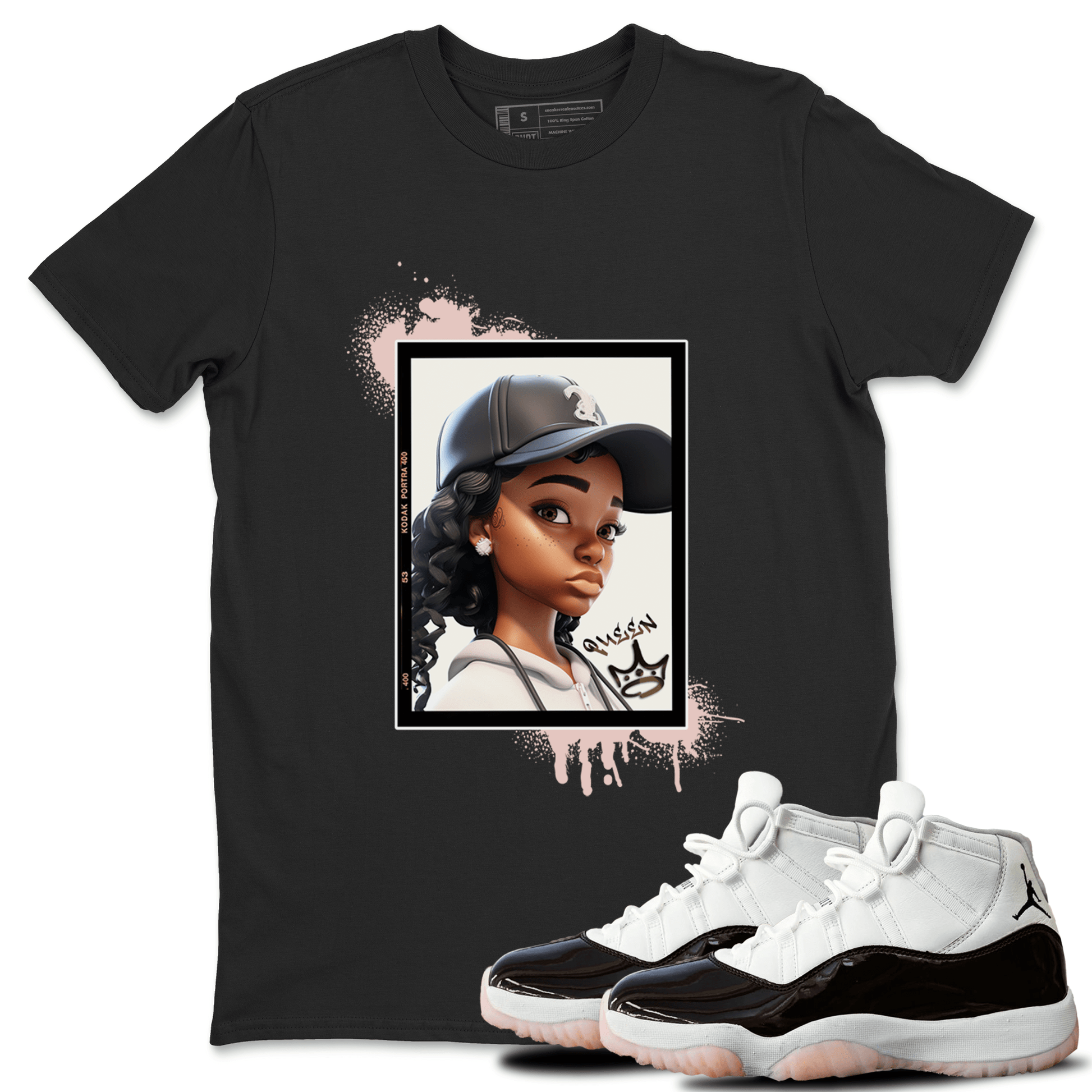 11s WMNS Neapolitan shirt to match jordans Queen sneaker tees Air Jordan 11 Neapolitan SNRT Sneaker Tees Sneaker Matching Shirt Unisex Black 1 T-Shirt