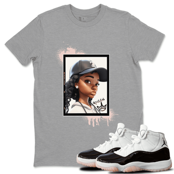 11s WMNS Neapolitan shirt to match jordans Queen sneaker tees Air Jordan 11 Neapolitan SNRT Sneaker Tees Sneaker Matching Shirt Unisex Heather Grey 1 T-Shirt
