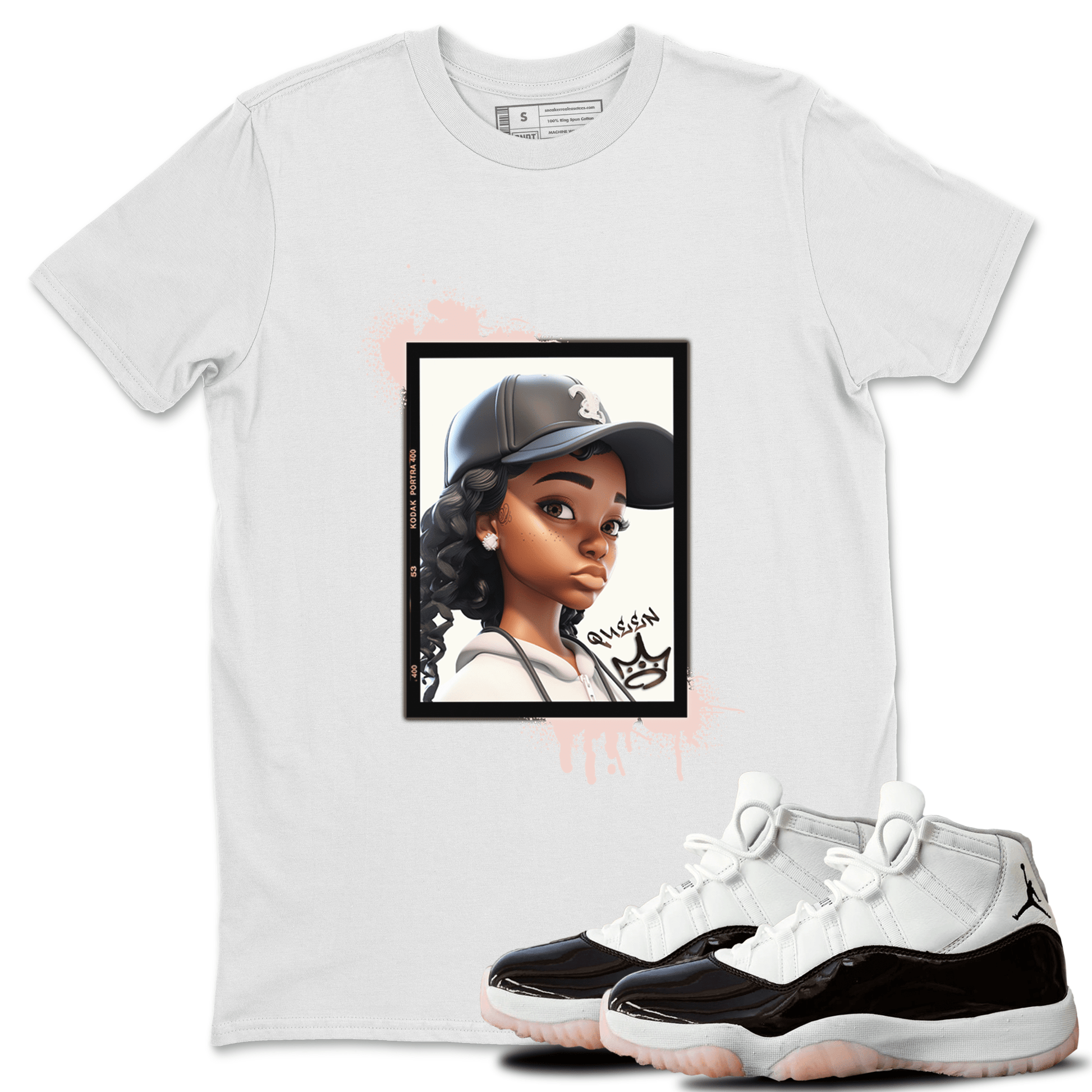 11s WMNS Neapolitan shirt to match jordans Queen sneaker tees Air Jordan 11 Neapolitan SNRT Sneaker Tees Sneaker Matching Shirt Unisex White 1 T-Shirt