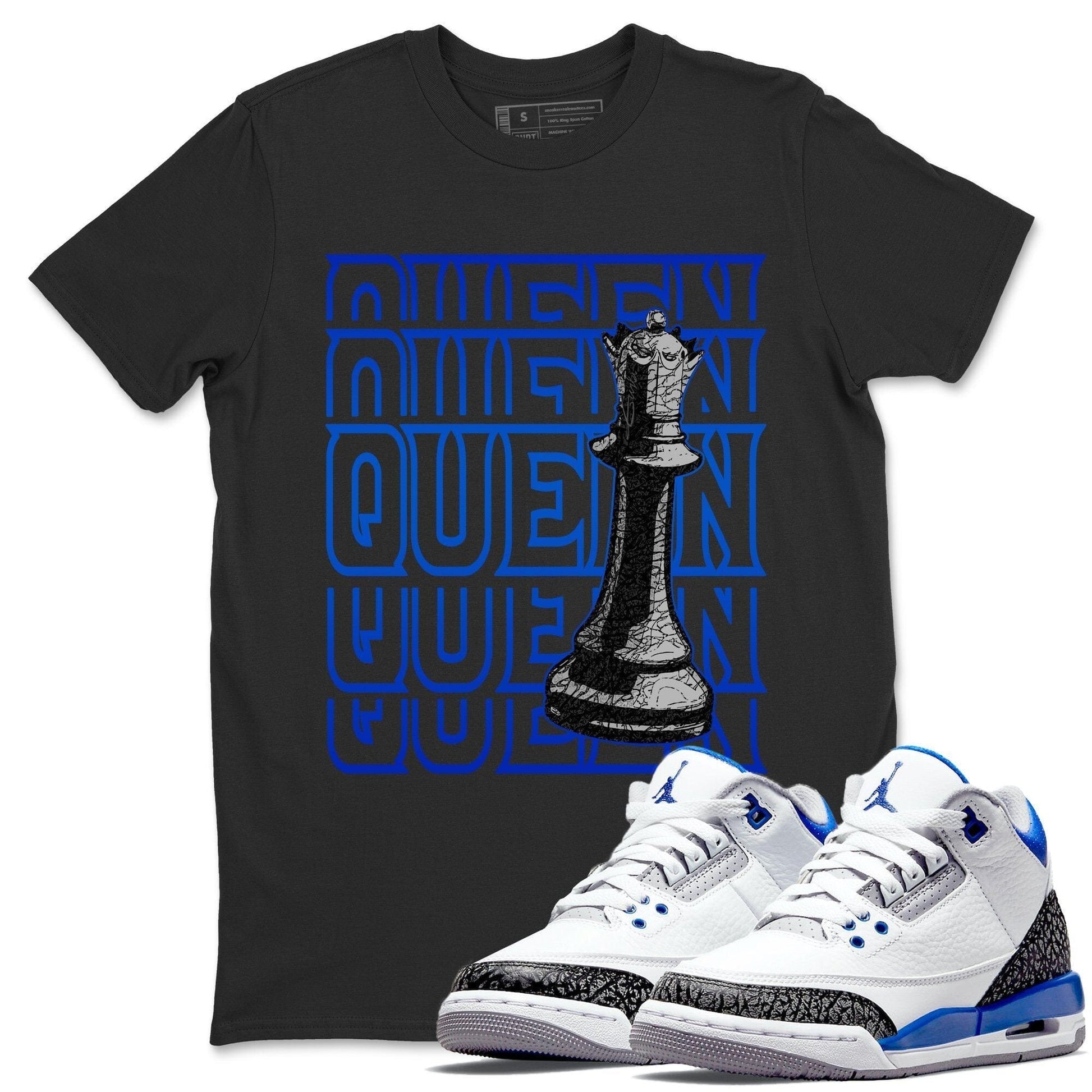 Jordan 3 Racer Blue Sneaker Match Tees Queen Sneaker Tees Jordan 3 Racer Blue Sneaker Release Tees Unisex Shirts