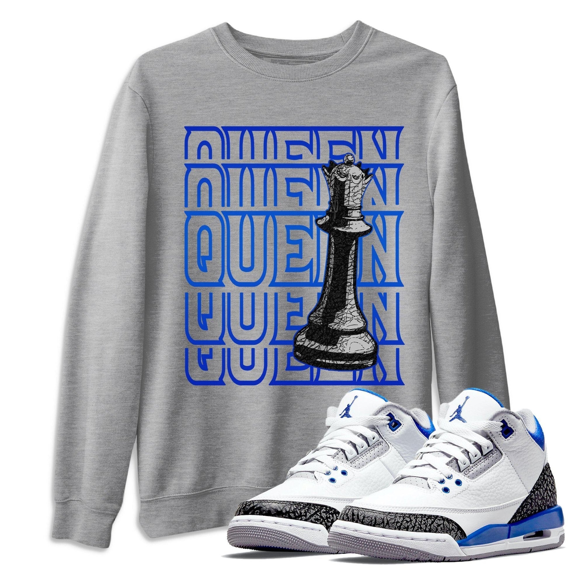 Jordan 3 Racer Blue Sneaker Match Tees Queen Sneaker Tees Jordan 3 Racer Blue Sneaker Release Tees Unisex Shirts