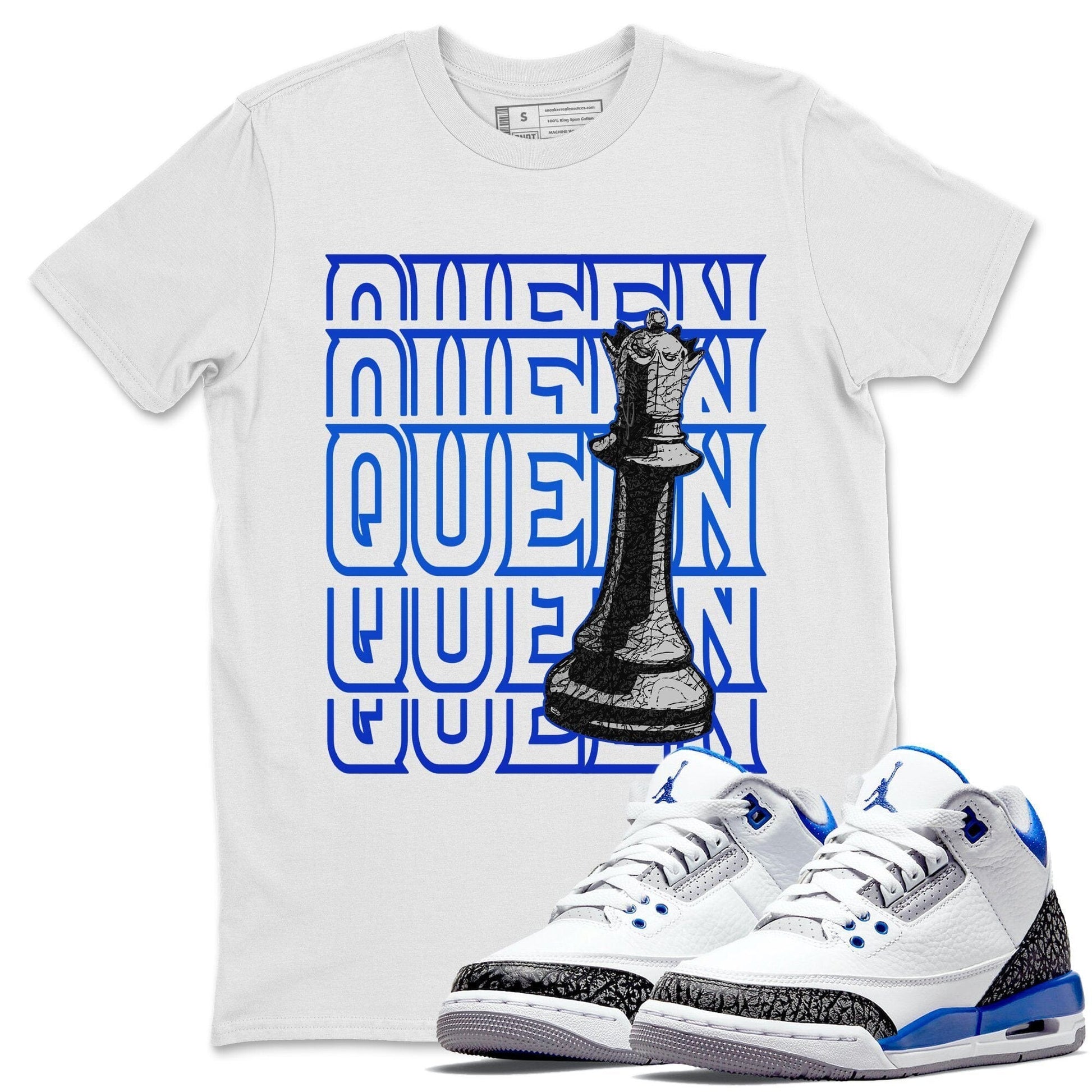 Jordan 3 Racer Blue Sneaker Match Tees Queen Sneaker Tees Jordan 3 Racer Blue Sneaker Release Tees Unisex Shirts