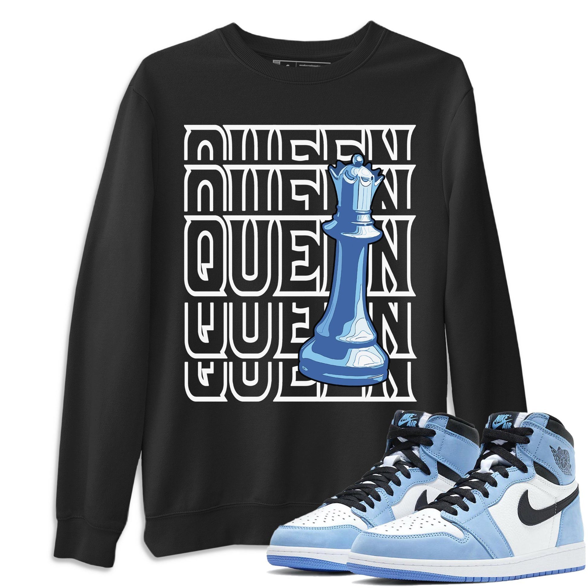 Jordan 1 University Blue Sneaker Match Tees Queen Sneaker Tees Jordan 1 University Blue Sneaker Release Tees Unisex Shirts