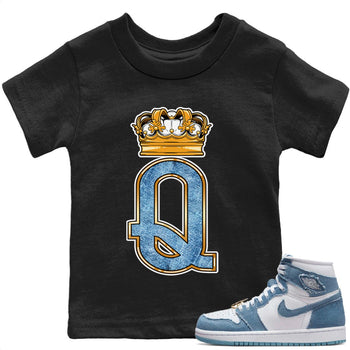 Jordan 1 Denim Sneaker Match Tees Queen Crown Sneaker Tees Jordan 1 Denim Sneaker Release Tees Kids Shirts