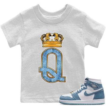 Jordan 1 Denim Sneaker Match Tees Queen Crown Sneaker Tees Jordan 1 Denim Sneaker Release Tees Kids Shirts