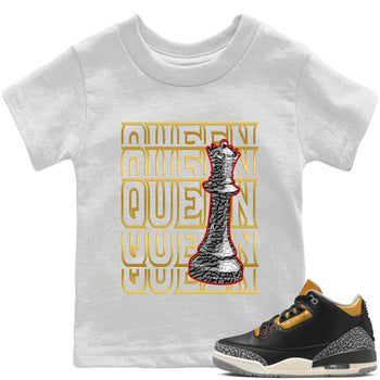 Jordan 3 Black Gold Sneaker Match Tees Queen Sneaker Tees Jordan 3 Black Gold Sneaker Release Tees Kids Shirts