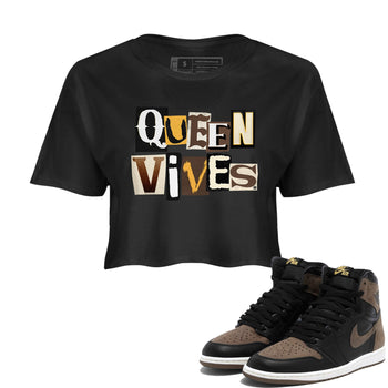 Jordan 1s Palomino shirt to match jordans Queen Vibes sneaker tees Air Jordan 1 Palomino SNRT Sneaker Release Tees Black 1 Crop T-Shirt