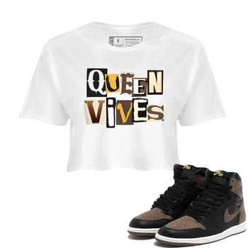 Jordan 1s Palomino shirt to match jordans Queen Vibes sneaker tees Air Jordan 1 Palomino SNRT Sneaker Release Tees White 1 Crop T-Shirt
