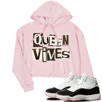 Air Jordan 11 Neapolitan shirt to match jordans Queen Vibes sneaker tees Jordan 11 WMNS Neapolitan SNRT Sneaker Release Tees Pink 1 Crop T-Shirt