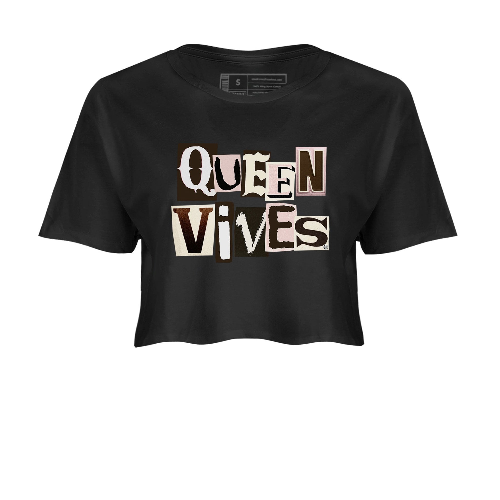 Air Jordan 11 Neapolitan shirt to match jordans Queen Vibes sneaker tees Jordan 11 WMNS Neapolitan SNRT Sneaker Release Tees Black 2 Crop T-Shirt