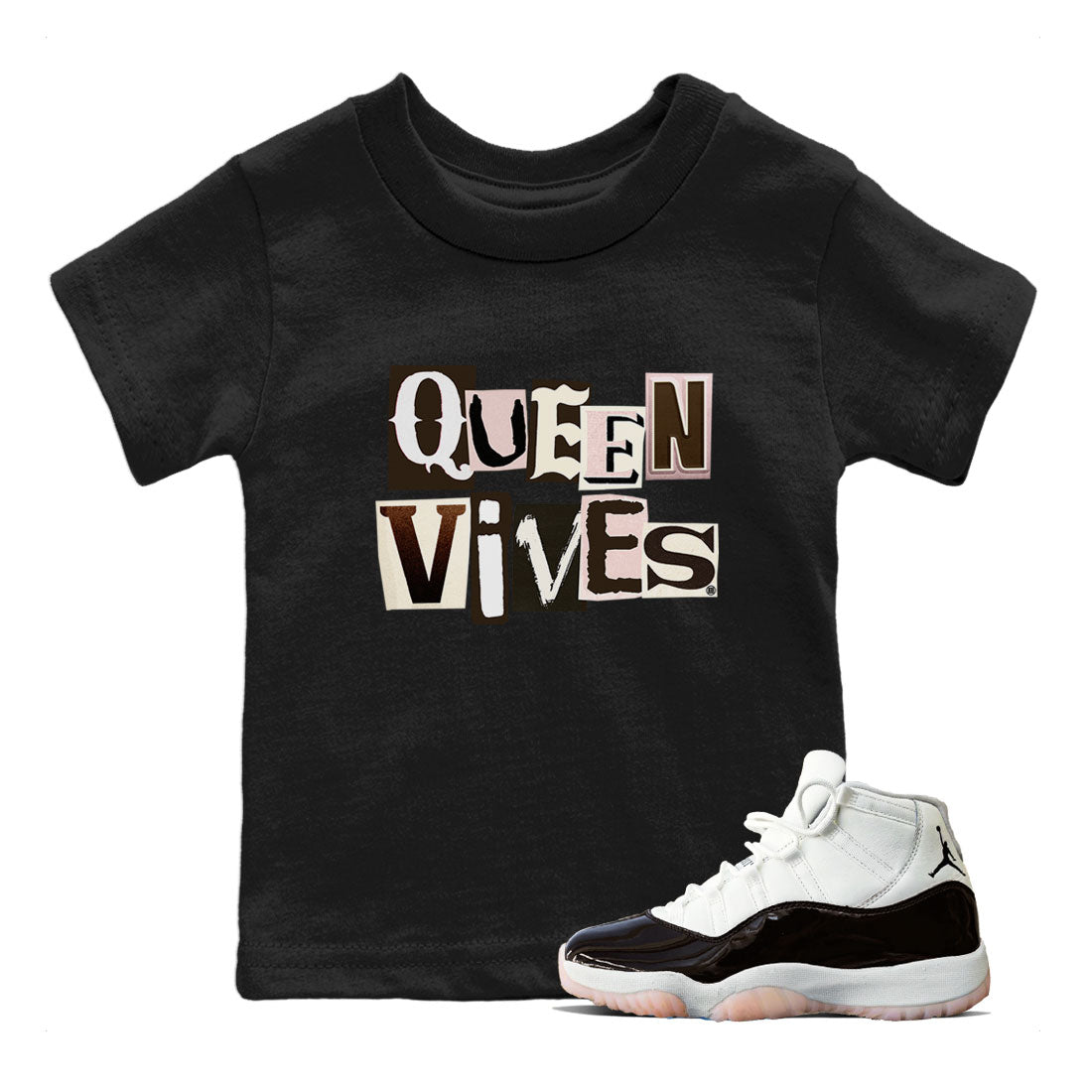 Air Jordan 11 Neapolitan shirt to match jordans Queen Vibes sneaker tees Jordan 11 WMNS Neapolitan SNRT Sneaker Release Tees Baby Toddler Black 1 T-Shirt