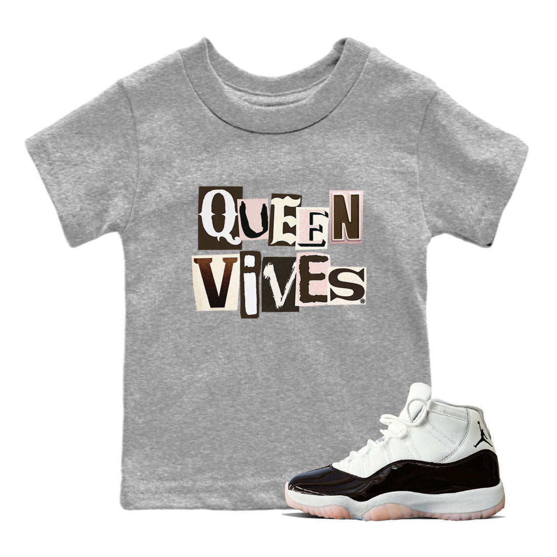 Air Jordan 11 Neapolitan shirt to match jordans Queen Vibes sneaker tees Jordan 11 WMNS Neapolitan SNRT Sneaker Release Tees Baby Toddler Heather Grey 1 T-Shirt
