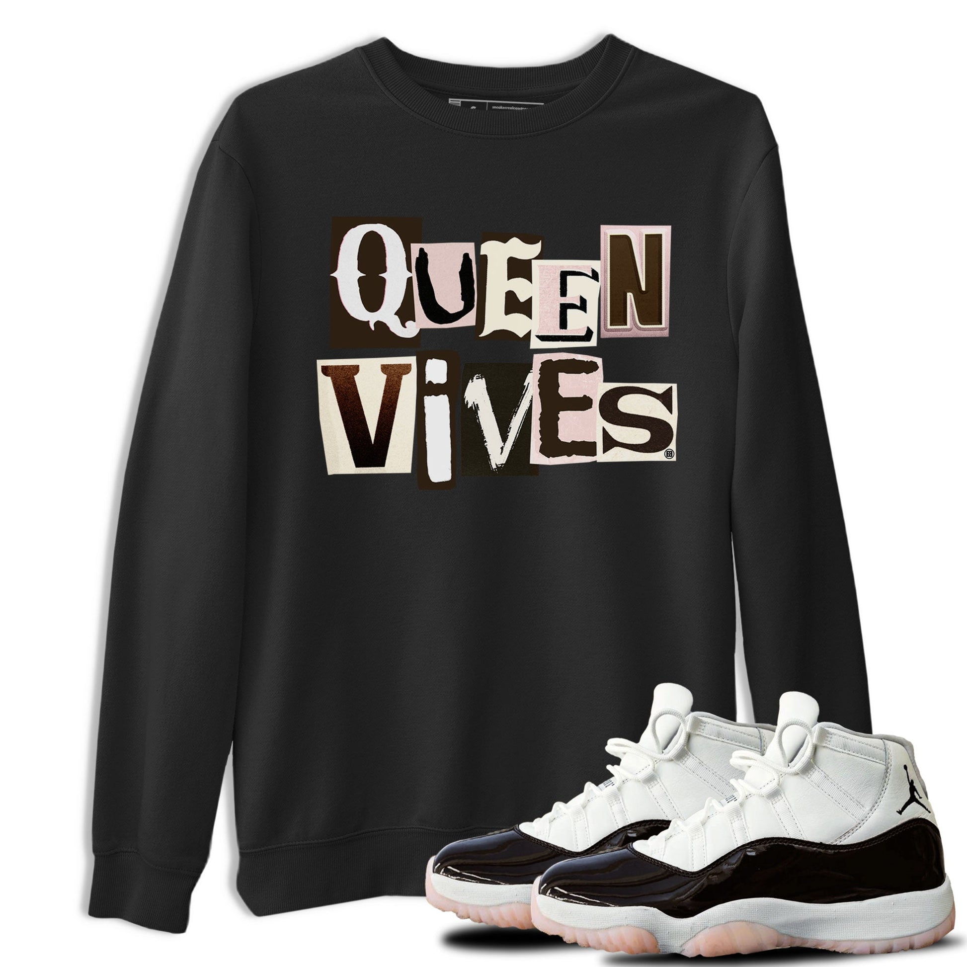 Air Jordan 11 Neapolitan shirt to match jordans Queen Vibes sneaker tees Jordan 11 WMNS Neapolitan SNRT Sneaker Release Tees Unisex Black 1 T-Shirt