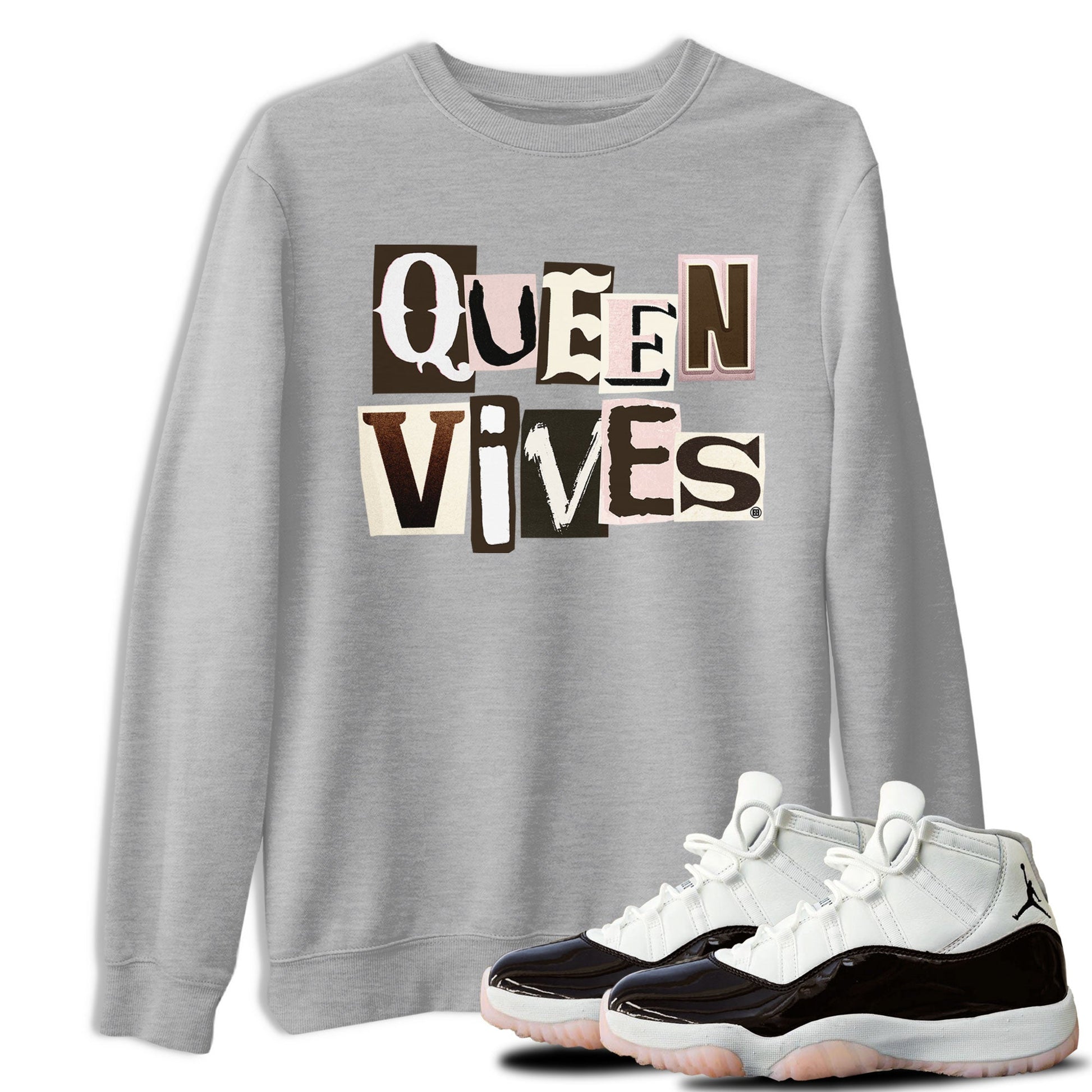 Air Jordan 11 Neapolitan shirt to match jordans Queen Vibes sneaker tees Jordan 11 WMNS Neapolitan SNRT Sneaker Release Tees Unisex Heather Grey 1 T-Shirt