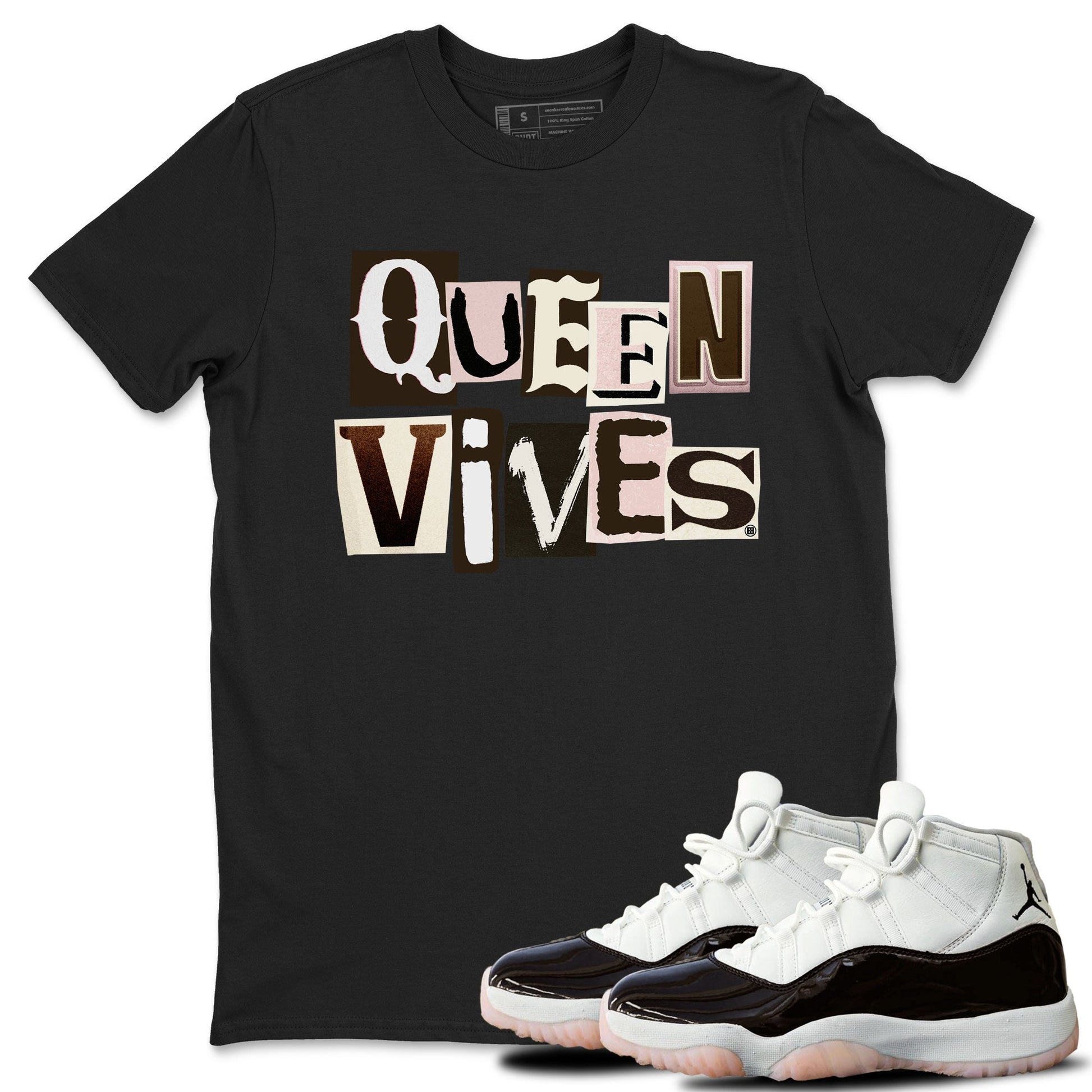 Air Jordan 11 Neapolitan shirt to match jordans Queen Vibes sneaker tees Jordan 11 WMNS Neapolitan SNRT Sneaker Release Tees Unisex Black 1 T-Shirt